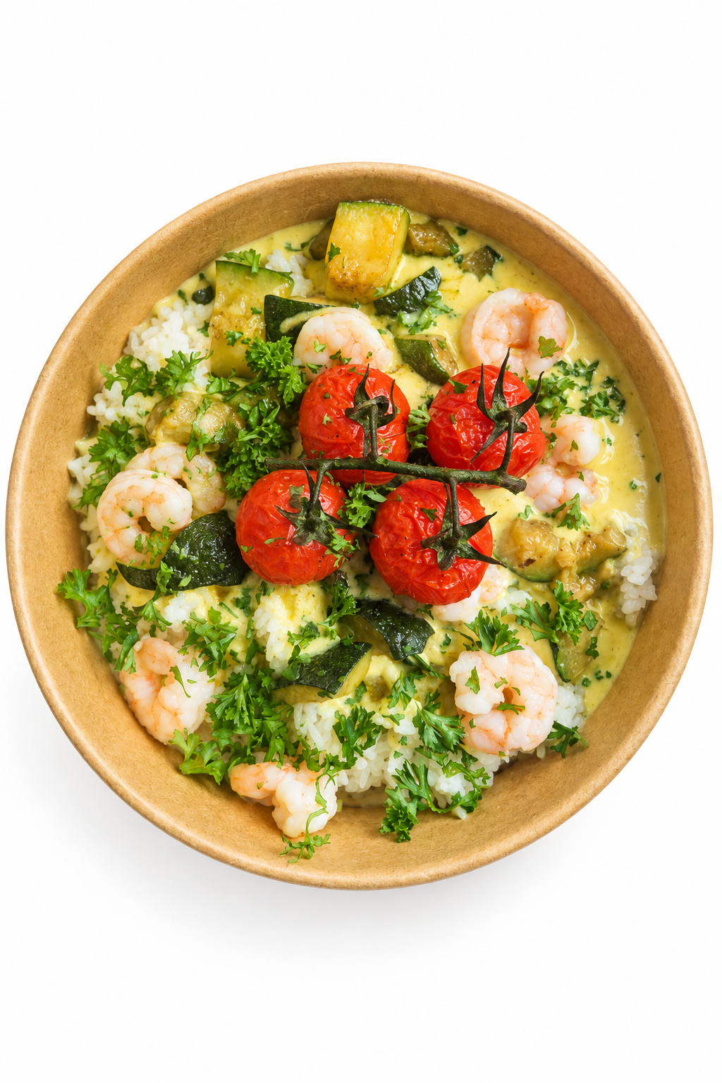 Scampis curry coco