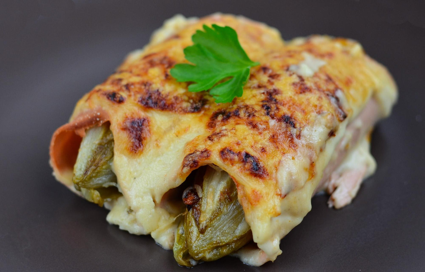 Chicons au gratin et purée