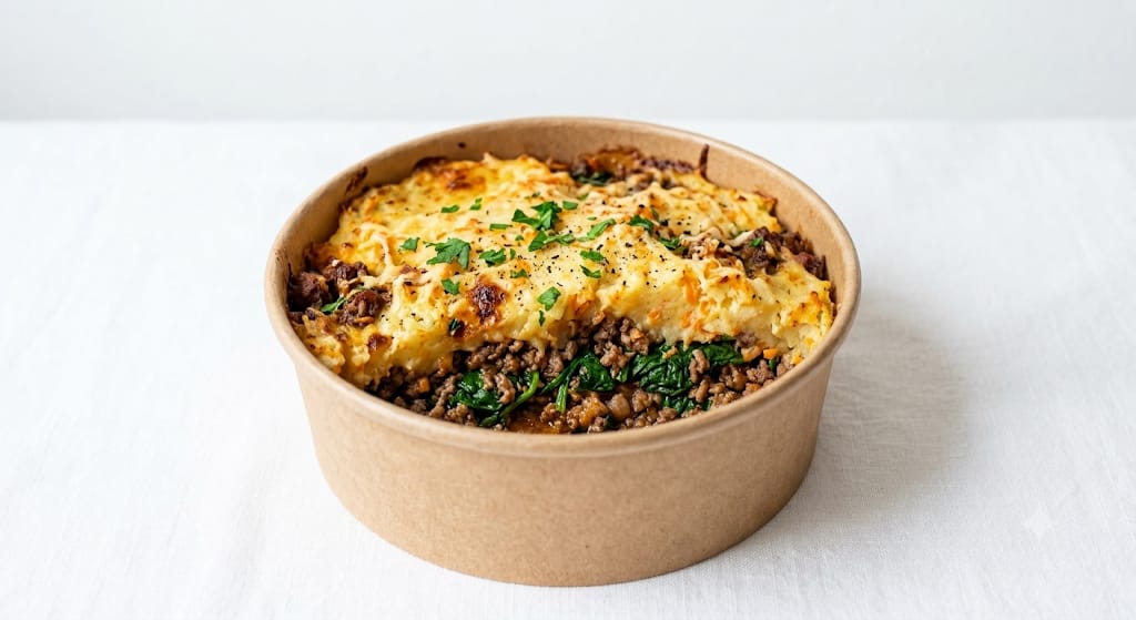 Hachis parmentier épinards et stoemp de carottes