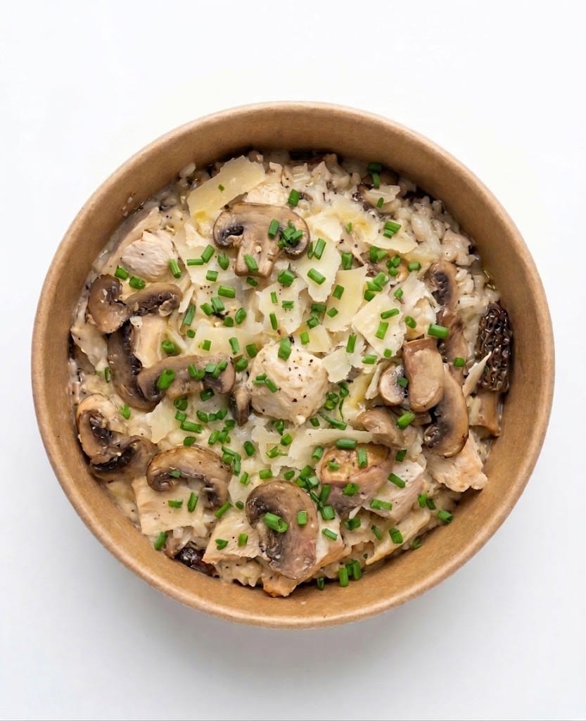 Risotto de poulet au champignon et à la crème de truffe