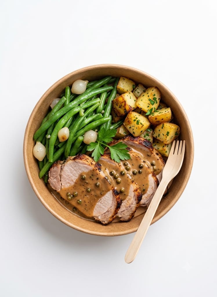 Rôti de porc, sauce au poivre