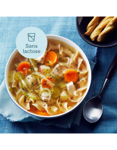 Bouillon de coco à l'effiloché de poulet