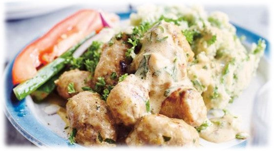Boulettes suédoises, purée de persil, champignons - Mardi 16/09
