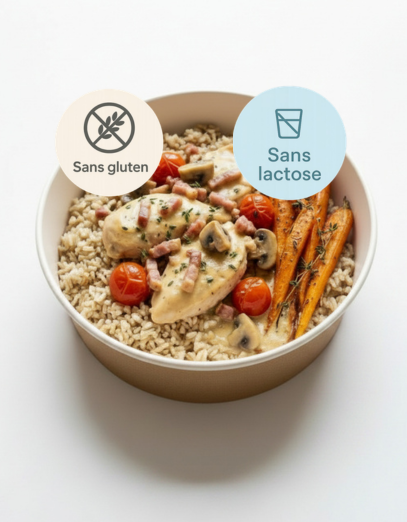 Poulet aux lardons