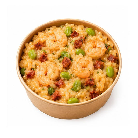 Risotto aux scampis et chorizo