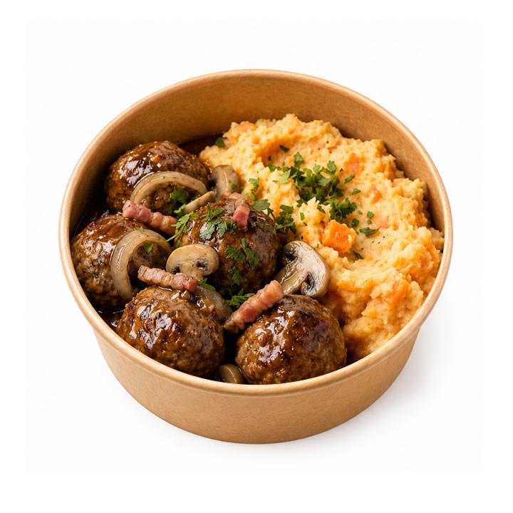 Boulettes à la bière (Houppe) et aux petits lardons