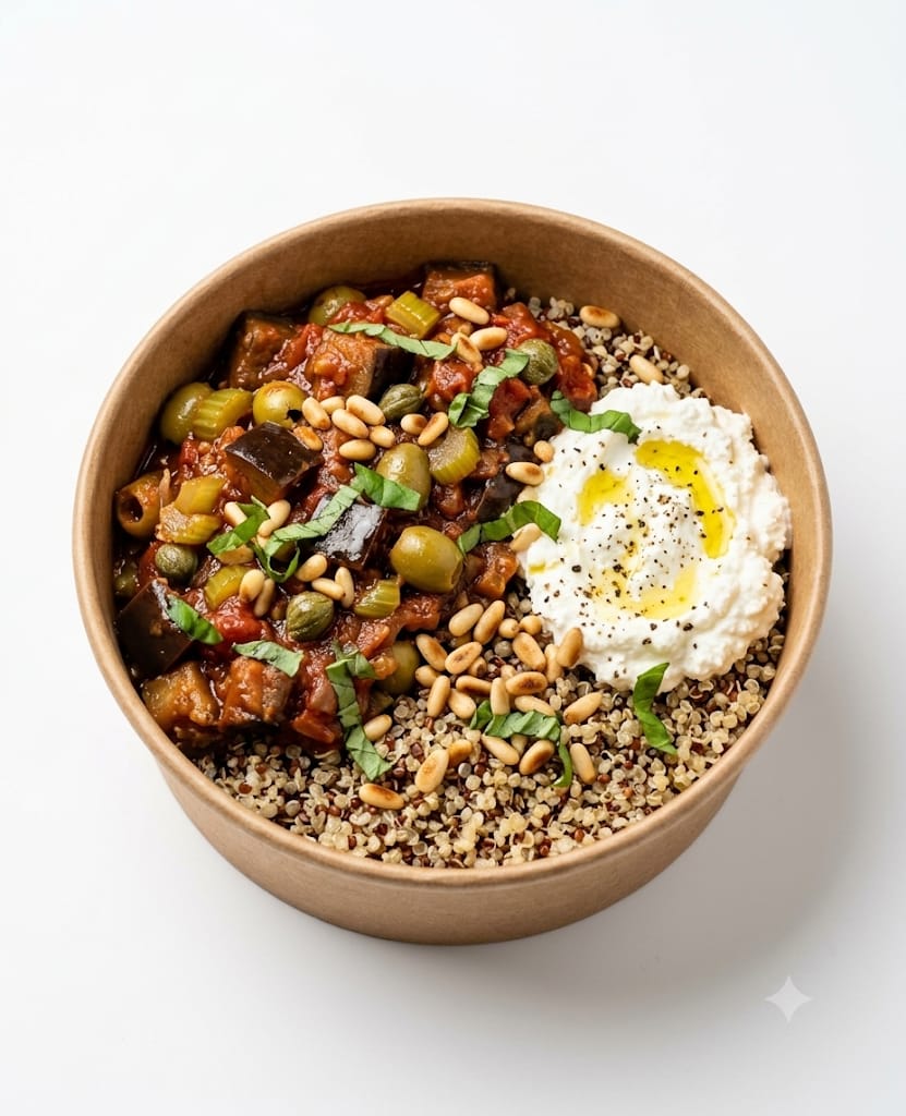Caponata aux aubergines et céleri