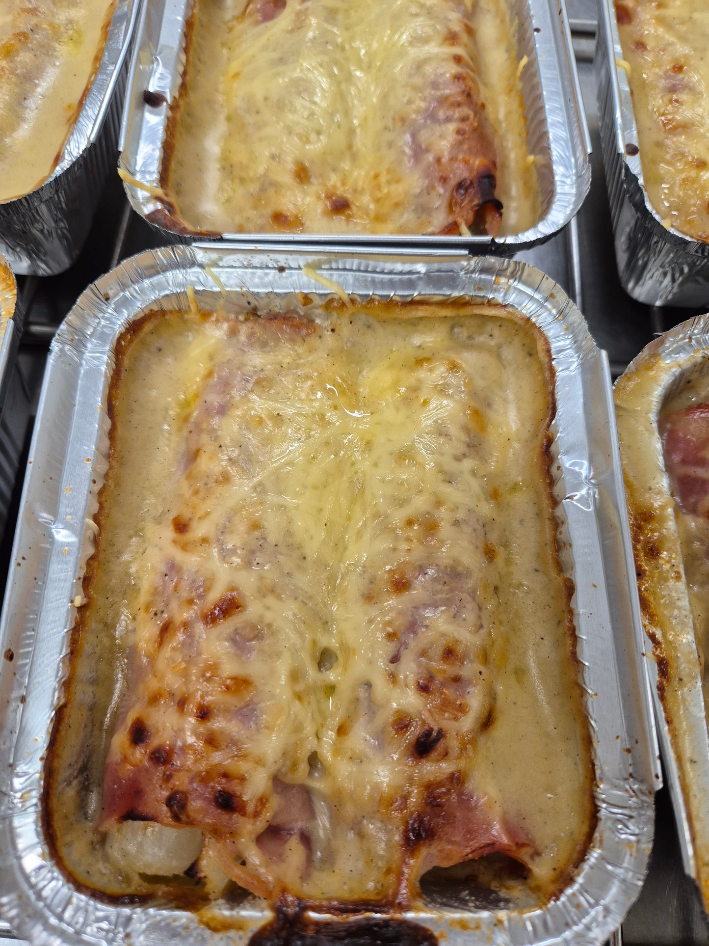 Chicons au gratin et purée