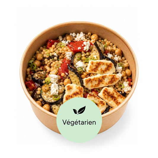 Couscous perlé aux légumes grillés et halloumi