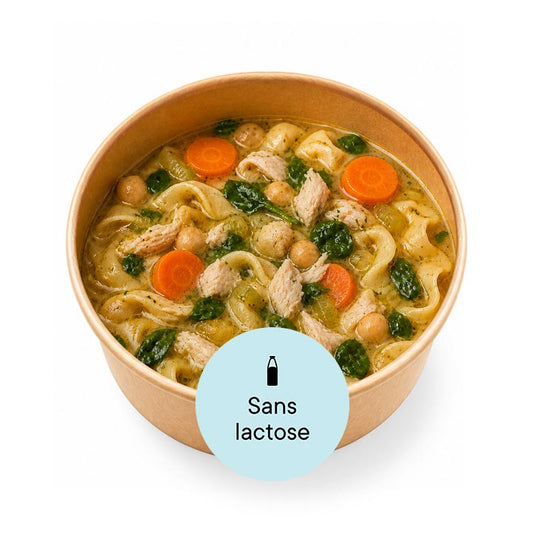 Effiloché de poulet aux légumes au coco