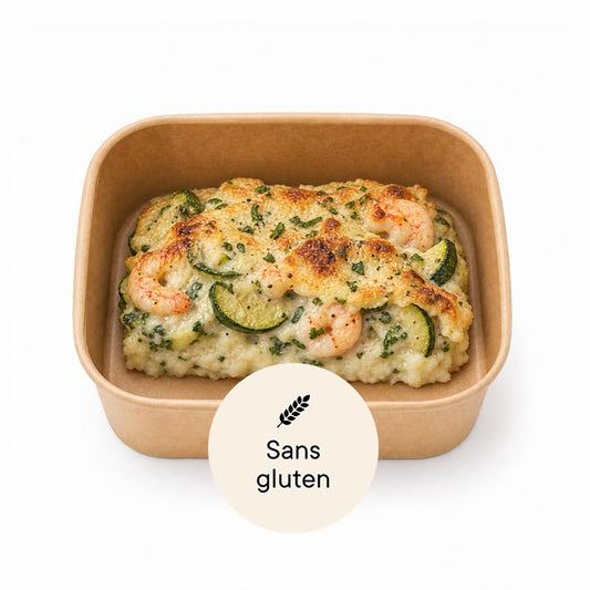 Gratin de scampis et courgettes