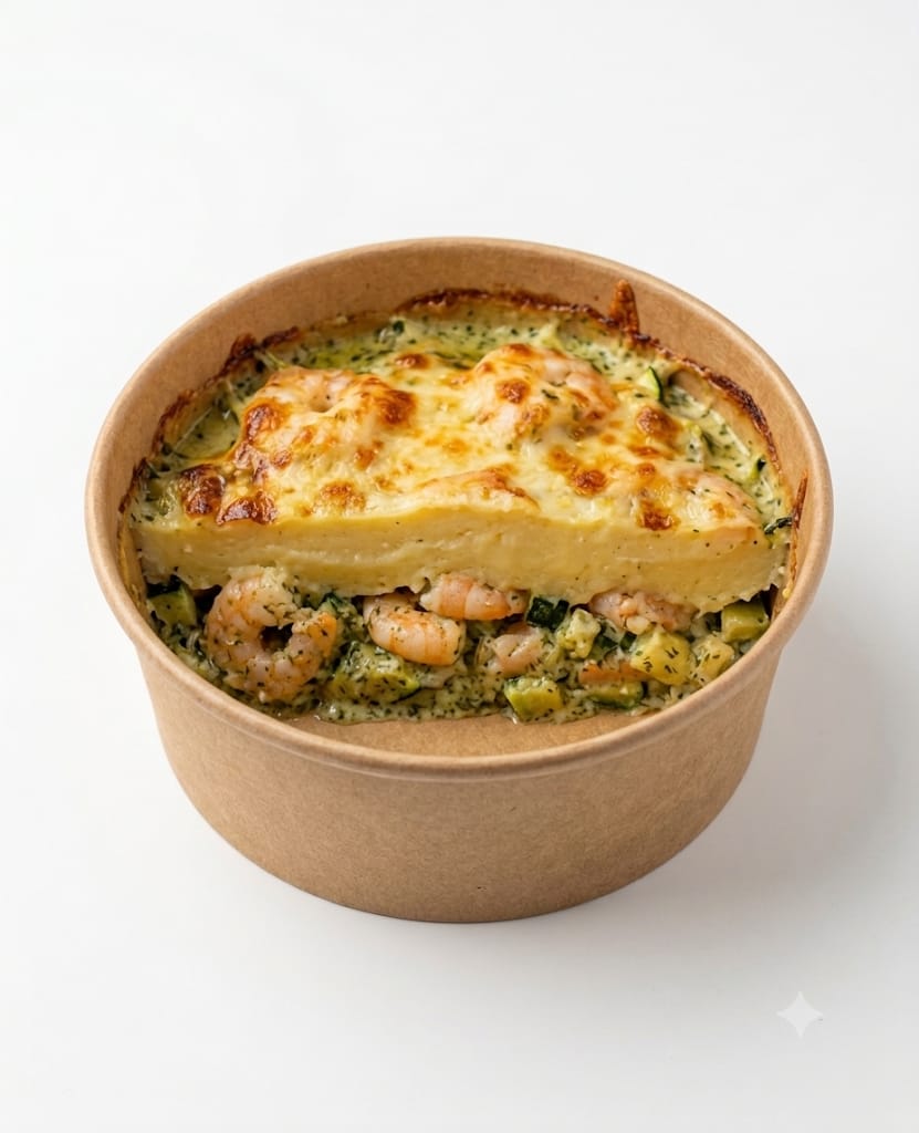 Gratin de scampis et courgettes