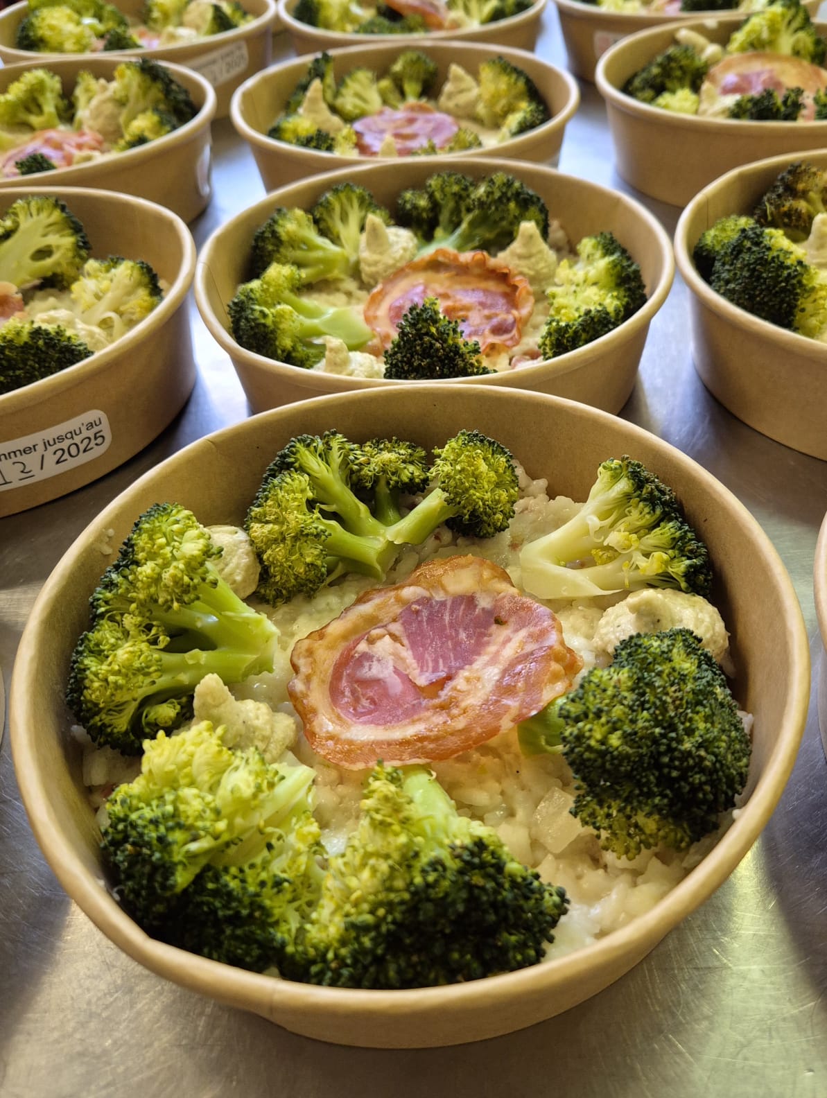 Pâtes au pesto de brocolis et pancetta