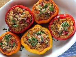 Poivron farci, ratatouille, riz