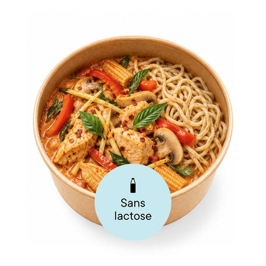 Poulet aux saveurs thaï  au curry rouge (épicé)