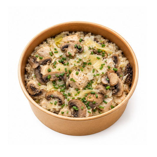 Risotto de poulet au champignon et à la crème de truffe