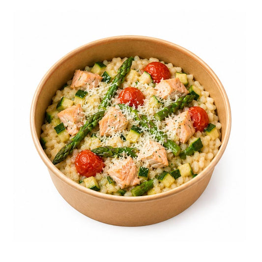 Risotto au saumon et asperges