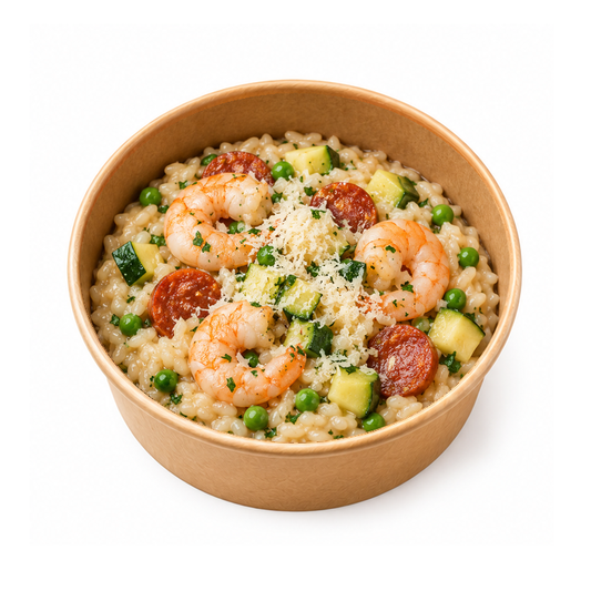 Risotto aux scampis et chorizo