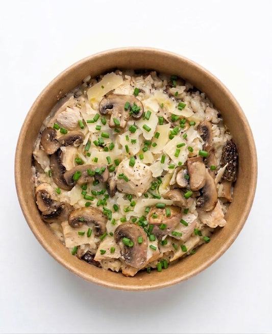 Risotto de poulet au champignon et à la crème de truffe