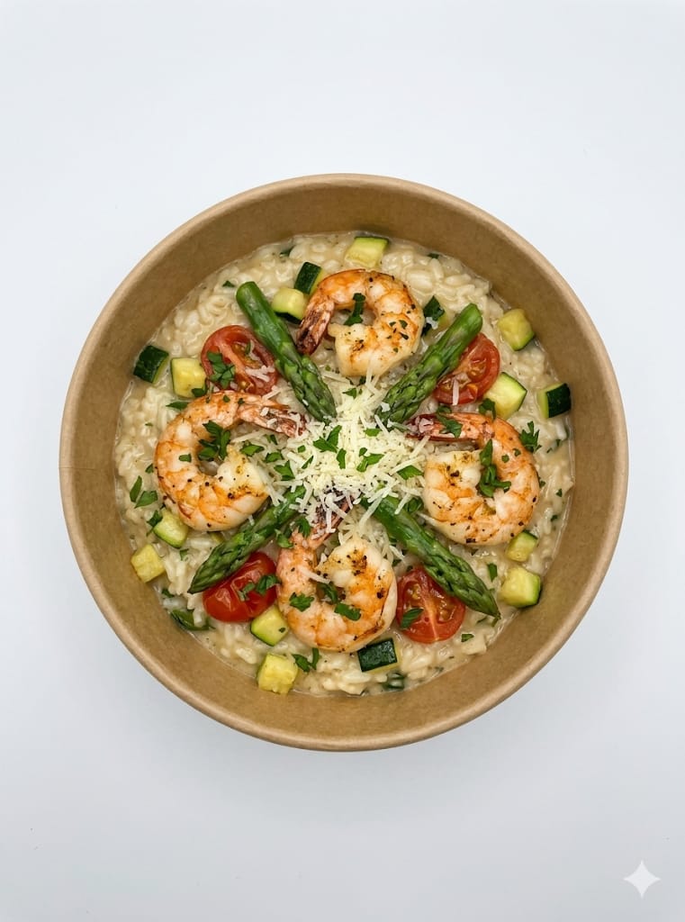 Risotto aux scampis et asperges