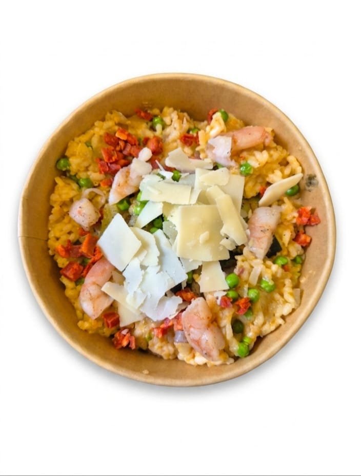 Risotto aux scampis et chorizo