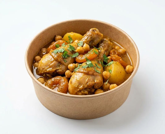 Tajine de poulet aux abricots et aux pois chiches