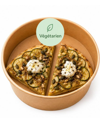 Tarte tatin de courgettes avec burratina (1 portion = 1/2 tarte)